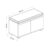 Scarpiera Brachium, Mobile portascarpe, Armadio da ingresso multiuso, Mobiletto per calzature, 80x35 h42 cm, Bianco