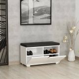 Scarpiera Brachium, Mobile portascarpe, Armadio da ingresso multiuso, Mobiletto per calzature, 80x35 h42 cm, Bianco