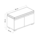 Scarpiera Brachium, Mobile portascarpe, Armadio da ingresso multiuso, Mobiletto per calzature, 80x35 h42 cm, Noce e Nero