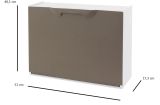 Scarpiera Bredene, Porta scarpe salvaspazio, Scarpiera da ingresso, Armadio scarpiera a 1 anta, 100% Made in Italy, 51x17h40 cm, Tortora