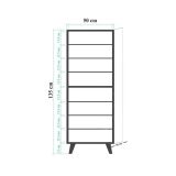 Scarpiera Cebalrai, Porta scarpe salvaspazio , Armadio da ingresso multiuso, Mobile per calzature, 50x38h135 cm, Quercia e Multicolore