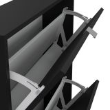 Scarpiera Celine, Mobile portascarpe, Armadio da ingresso multiuso, Mobiletto per calzature, 70x17 h85 cm, Nero