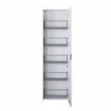 Scarpiera Ciclamino, Mobile multiuso da ingresso con anta a specchio , Armadio moderno portascarpe a 5 ripiani, 100% Made in Italy, 50x18h178 cm, Bianco
