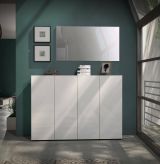 Scarpiera da ingresso 4 ante bianca lucida 160x115h cm - Abdul