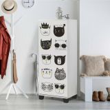 Scarpiera Deimos, Mobile portascarpe, Armadio da ingresso multiuso, Mobiletto per calzature, 50x38 h127 cm, Bianco e Nero