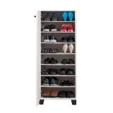 Scarpiera Deimos, Mobile portascarpe, Armadio da ingresso multiuso, Mobiletto per calzature, 50x38 h127 cm, Bianco e Nero
