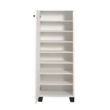 Scarpiera Deimos, Mobile portascarpe, Armadio da ingresso multiuso, Mobiletto per calzature, 50x38 h127 cm, Bianco e Nero