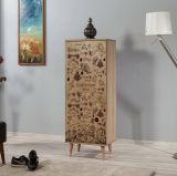Scarpiera Deimos, Mobile portascarpe, Armadio da ingresso multiuso, Mobiletto per calzature, 50x38 h135 cm, Quercia e Noce