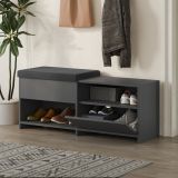 Scarpiera Denebola, Mobile portascarpe, Armadio da ingresso multiuso, Mobiletto per calzature, 120x41 h51 cm, Antracite