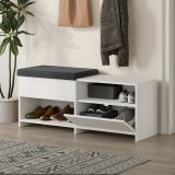 Scarpiera Denebola, Mobile portascarpe, Armadio da ingresso multiuso, Mobiletto per calzature, 120x41 h51 cm, Bianco
