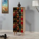 Scarpiera design legno e multicolore 50x135h cm in legno - Giadeite