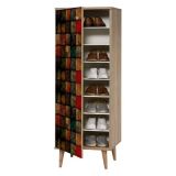 Scarpiera design legno e multicolore 50x135h cm in legno - Giadeite