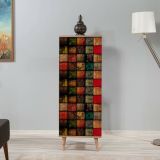 Scarpiera design legno e multicolore 50x135h cm in legno - Giadeite