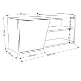 Scarpiera Dione, Mobile portascarpe, Armadio da ingresso multiuso, Mobiletto per calzature, 104x47 h37 cm, Quercia