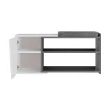 Scarpiera Dione, Mobile portascarpe, Armadio da ingresso multiuso, Mobiletto per calzature, 105x38 h47 cm, Antracite e Bianco