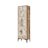Scarpiera Dolivier, 60x35h200 cm, Noce e Bianco Marmo