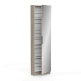 Scarpiera Drome, Mobile portascarpe, Armadio da ingresso multiuso, Mobiletto per calzature, 50x20 h181 cm, Rovere