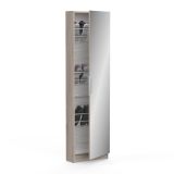 Scarpiera Drome, Mobile portascarpe, Armadio da ingresso multiuso, Mobiletto per calzature, 50x20 h181 cm, Rovere