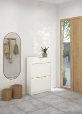 Scarpiera Edith, Mobile portascarpe, Armadio da ingresso multiuso, Mobiletto per calzature, 24x70 h101 cm, Bianco