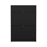 Scarpiera Edith, Mobile portascarpe, Armadio da ingresso multiuso, Mobiletto per calzature, 24x70 h101 cm, Nero