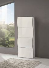 Scarpiera Francesco, Mobile multiuso a 4 ante, Portascarpe da ingresso, 100% Made in Italy, cm 71x27h162, Bianco lucido