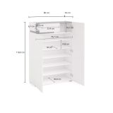 Scarpiera Gibuti, Mobile portascarpe, Armadio da ingresso multiuso, Mobiletto per calzature, Made in Italy, 80x34h115 cm, Bianco lucido e Antracite