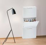 Scarpiera Gouvry, Porta scarpe salvaspazio , Scarpiera da ingresso , Armadio scarpiera a 1 anta, 100% Made in Italy, 51x17h40 cm, Bianco