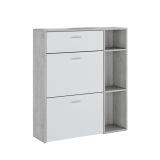 Scarpiera Grigio Cemento Bianco 90x26x102h cm, un Cassetto - Samassi
