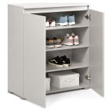 Scarpiera Grigio Chiaro 3 Ripiani 2 Ante 80x37x102h cm, Gola per Apertura Ante Made in Italy - Astrina