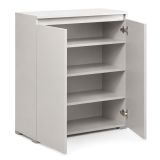 Scarpiera Grigio Chiaro 3 Ripiani 2 Ante 80x37x102h cm, Gola per Apertura Ante Made in Italy - Astrina