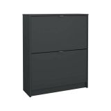 Scarpiera Hughette, Mobile portascarpe, Armadio da ingresso multiuso, Mobiletto per calzature, 24x70 h85 cm, Grigio