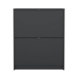 Scarpiera Hughette, Mobile portascarpe, Armadio da ingresso multiuso, Mobiletto per calzature, 24x70 h85 cm, Grigio