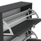 Scarpiera Hughette, Mobile portascarpe, Armadio da ingresso multiuso, Mobiletto per calzature, 24x70 h85 cm, Grigio