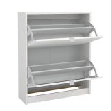 Scarpiera Hughette, Mobile portascarpe, Armadio da ingresso multiuso, Mobiletto per calzature, 70x24 h85 cm, Bianco
