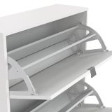 Scarpiera Hughette, Mobile portascarpe, Armadio da ingresso multiuso, Mobiletto per calzature, 70x24 h85 cm, Bianco