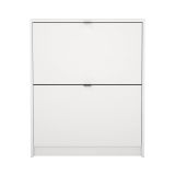 Scarpiera Hughette, Mobile portascarpe, Armadio da ingresso multiuso, Mobiletto per calzature, 70x24 h85 cm, Bianco