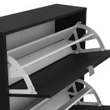 Scarpiera Hughette, Mobile portascarpe, Armadio da ingresso multiuso, Mobiletto per calzature, 70x24 h85 cm, Nero
