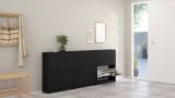 Scarpiera Hughette, Mobile portascarpe, Armadio da ingresso multiuso, Mobiletto per calzature, 70x24 h85 cm, Nero