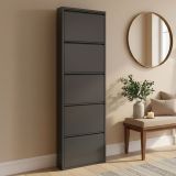 Scarpiera in metallo 5 ante nera 50x172h cm in metallo - Afrend