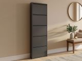 Scarpiera in metallo 5 ante nera 50x172h cm in metallo - Afrend