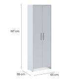 Scarpiera Ionio, Mobile portascarpe, Armadio da ingresso multiuso, Mobiletto per calzature, 65x38h197 cm, Bianco