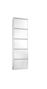 Scarpiera Isidro, Mobile portascarpe in metallo, Armadio da ingresso multiuso, Mobiletto per calzature, 50x15h172 cm, Bianco