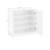 Scarpiera Joel, Mobile multiuso a 2 ante, Portascarpe da ingresso, 100% Made in Italy, cm 80x38h86, Ardesia