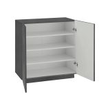 Scarpiera Joel, Mobile multiuso a 2 ante, Portascarpe da ingresso, 100% Made in Italy, cm 80x38h86, Ardesia