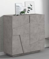Scarpiera Joel, Mobile multiuso a 2 ante, Portascarpe da ingresso, 100% Made in Italy, cm 81x38h86, Cemento con dettaglio