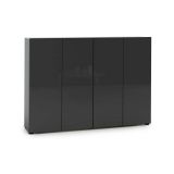 Scarpiera Klerksdorp, Mobile portascarpe, Armadio da ingresso multiuso, Mobiletto per calzature, Made in Italy, 160x34h115 cm, Antracite