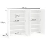 Scarpiera Klerksdorp, Mobile portascarpe, Armadio da ingresso multiuso, Mobiletto per calzature, Made in Italy, 160x34h115 cm, Antracite