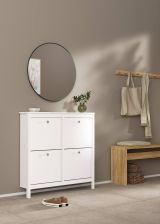 Scarpiera Laurence, Mobile portascarpe, Armadio da ingresso multiuso, Mobiletto per calzature, 25x103 h103 cm, Bianco