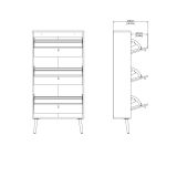 Scarpiera Lillian, Mobile portascarpe, Armadio da ingresso multiuso, Mobiletto per calzature, 24x70 h139 cm, Bianco