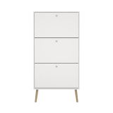 Scarpiera Lillian, Mobile portascarpe, Armadio da ingresso multiuso, Mobiletto per calzature, 24x70 h139 cm, Bianco